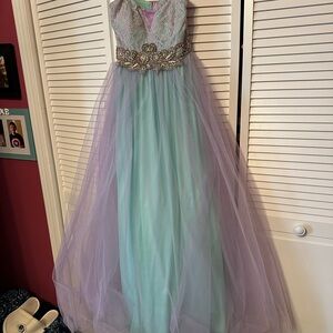 City Triangles Lavender and Mint Formal Dress